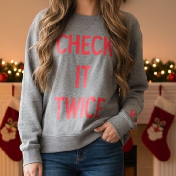 Victoria's Secret Check It Twice Sweatshirt - Picture 1 of 9